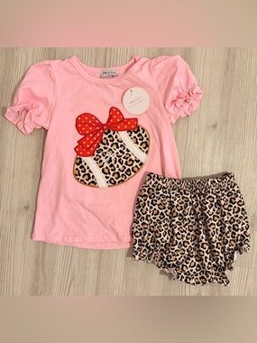 Pink Leopard Football Bloomer Set